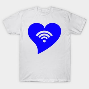 Blue WiFi Heart T-Shirt